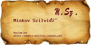 Miskov Szilvió névjegykártya